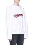 Front View - Click To Enlarge - VETEMENTS - Logo embroidered long sleeve T-shirt