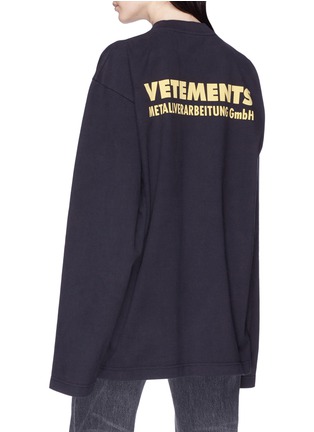 Back View - Click To Enlarge - VETEMENTS - Logo print oversized unisex long sleeve T-shirt