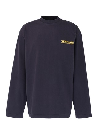 Main View - Click To Enlarge - VETEMENTS - Logo print oversized unisex long sleeve T-shirt