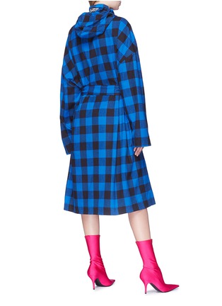 Back View - Click To Enlarge - VETEMENTS - Gingham check oversized unisex robe jacket