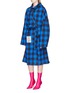 Front View - Click To Enlarge - VETEMENTS - Gingham check oversized unisex robe jacket
