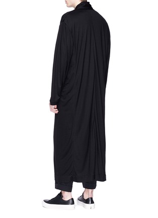 Back View - Click To Enlarge - YOHJI YAMAMOTO - Double breasted jersey maxi coat