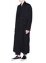 Front View - Click To Enlarge - YOHJI YAMAMOTO - Double breasted jersey maxi coat