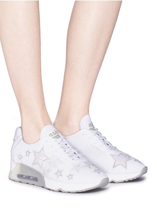 Figure View - Click To Enlarge - ASH - 'Lucky Star' appliqué mixed knit sneakers