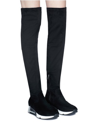 Figure View - Click To Enlarge - ASH - 'Limited' sueded thigh high boots
