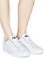 Figure View - Click To Enlarge - ASH - 'Nicky' cutout star patch leather sneakers