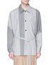 Main View - Click To Enlarge - ETHOSENS - Belted colourblock wool shirt