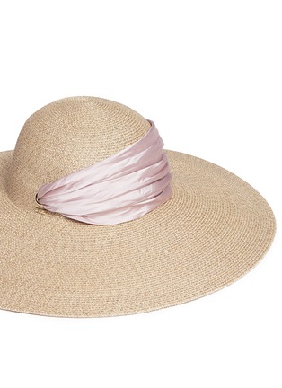 Detail View - Click To Enlarge - EUGENIA KIM - 'Bunny' detachable satin tie straw hat