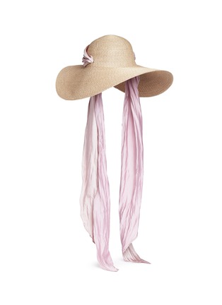 Figure View - Click To Enlarge - EUGENIA KIM - 'Bunny' detachable satin tie straw hat
