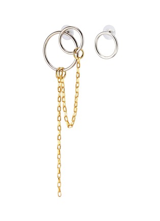 Main View - Click To Enlarge - JOOMI LIM - 'Mix Master' mismatched hoop chain drop earrings