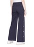 Back View - Click To Enlarge - PORTSPURE - Button outseam wide leg suiting pants