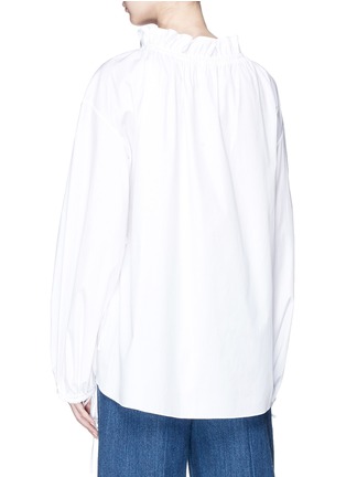 Back View - Click To Enlarge - PORTSPURE - Drawstring ruched poplin blouse
