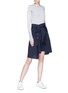 Figure View - Click To Enlarge - PORTSPURE - Mock shirt wrap stripe skirt