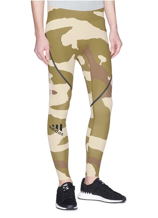 Front View - Click To Enlarge - ADIDAS X UNDEFEATED - 'Alphaskin 360' camouflage print performance tights