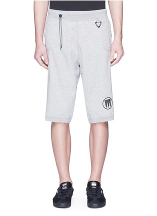 Main View - Click To Enlarge - ADIDAS X NEIGHBORHOOD - 3-Sripes outseam graphic print sweat shorts