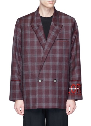 Main View - Click To Enlarge - NECESSITY SENSE - 'Kin' check plaid wool-cashmere soft blazer
