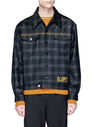 Main View - Click To Enlarge - NECESSITY SENSE - 'Lou' check plaid wool-cashmere shirt jacket
