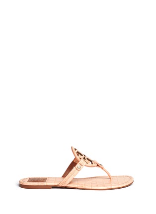 Main View - Click To Enlarge - TORY BURCH - 'Miller' crocodile print thong sandals