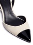 Detail View - Click To Enlarge - STELLA LUNA - Cone heel patent leather toe suede slingback pumps