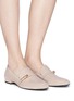 Figure View - Click To Enlarge - STELLA LUNA - Turnlock bar suede loafers