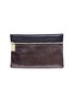 Main View - Click To Enlarge - A-ESQUE - 'Pocket Daily' colourblock metallic leather zip pouch