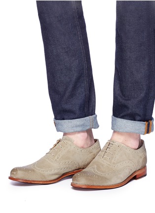 Figure View - Click To Enlarge - GRENSON - 'William' suede brogue Oxfords
