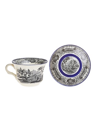 Main View - Click To Enlarge - LA CARTUJA DE SEVILLA - Negro Vistas tea cup and saucer – Blue