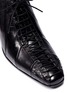 Detail View - Click To Enlarge - ACNE STUDIOS - Cutout counter leather patchwork lace-up pumps
