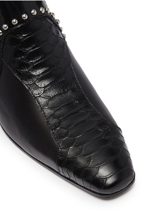 Detail View - Click To Enlarge - ACNE STUDIOS - Stud snake embossed leather mules