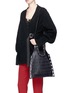 Front View - Click To Enlarge - SONIA RYKIEL - 'Le Baltard' medium calfskin leather net tote
