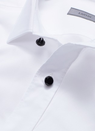  - LANVIN - Contrast button stripe tuxedo shirt