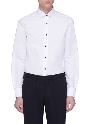 Main View - Click To Enlarge - LANVIN - Contrast button stripe tuxedo shirt