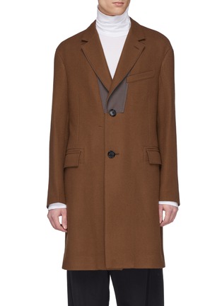 Main View - Click To Enlarge - LANVIN - Contrast panel wool melton coat