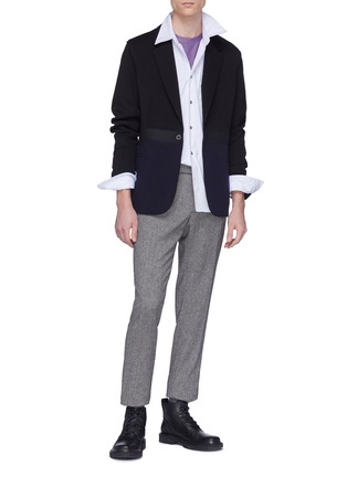 Figure View - Click To Enlarge - LANVIN - Patchwork wool blend jacket