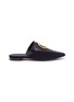 Main View - Click To Enlarge - NEOUS - 'Phiaus' metal ring leather and suede slides