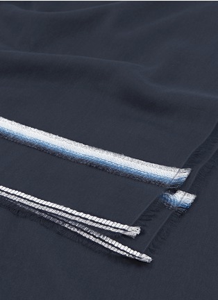 Detail View - Click To Enlarge - FRANCO FERRARI - 'Leopardi' stripe border cotton blend scarf