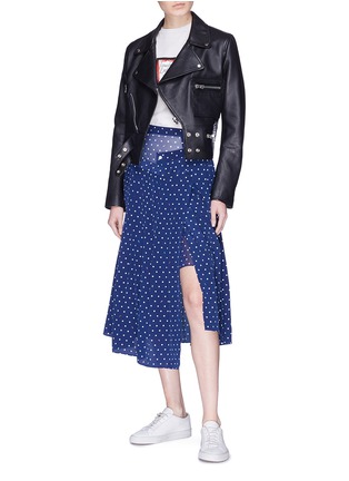 Figure View - Click To Enlarge - 73184 - Lighter polka dot print layered silk skirt