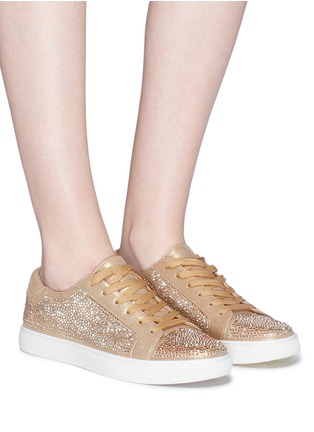 Figure View - Click To Enlarge - KENNETH COLE - 'Kam' Swarovski crystal embellished lamé sneakers
