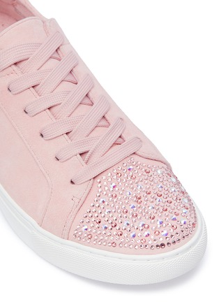 Detail View - Click To Enlarge - KENNETH COLE - 'Kam' Swarovski crystal embellished toe cap suede sneakers