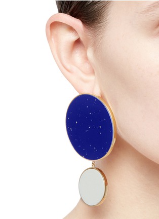 Figure View - Click To Enlarge - JOANNA LAURA CONSTANTINE - 'Monochrome Statement' disc drop earrings