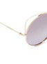 Detail View - Click To Enlarge - MIU MIU - Colourblock cutout metal mirror cat eye sunglasses