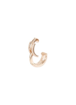 Figure View - Click To Enlarge - DAUPHIN - Diamond 18k rose gold tiered clip hoop earrings