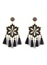 Main View - Click To Enlarge - MERCEDES SALAZAR - 'Hibiscus' tassel threaded floral drop clip earrings