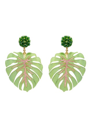 Main View - Click To Enlarge - MERCEDES SALAZAR - 'Mano de Tigre Verde' leaf drop clip earrings
