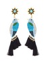 Main View - Click To Enlarge - MERCEDES SALAZAR - 'Choco Sucurua Blue Bird' tassel drop clip earrings