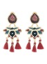Main View - Click To Enlarge - MERCEDES SALAZAR - 'Flor de Paramo' tassel threaded petite abstract drop clip earrings