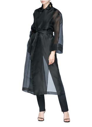 Figure View - Click To Enlarge - MATÉRIEL - Oversized silk organza robe jacket