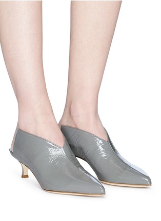 Figure View - Click To Enlarge - TIBI - 'Jase' crinkled patent leather mules