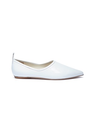 Main View - Click To Enlarge - TIBI - 'John' crinkled patent leather skimmer flats