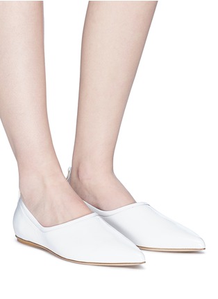 Figure View - Click To Enlarge - TIBI - 'John' crinkled patent leather skimmer flats